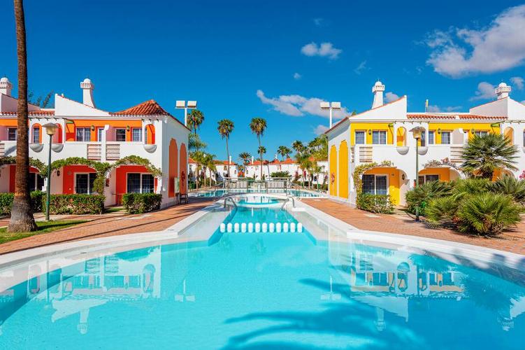 Maspalomas, Gran Canaria This colourful complex has a friendly, village feel centred around a gorgeous swimming pool.