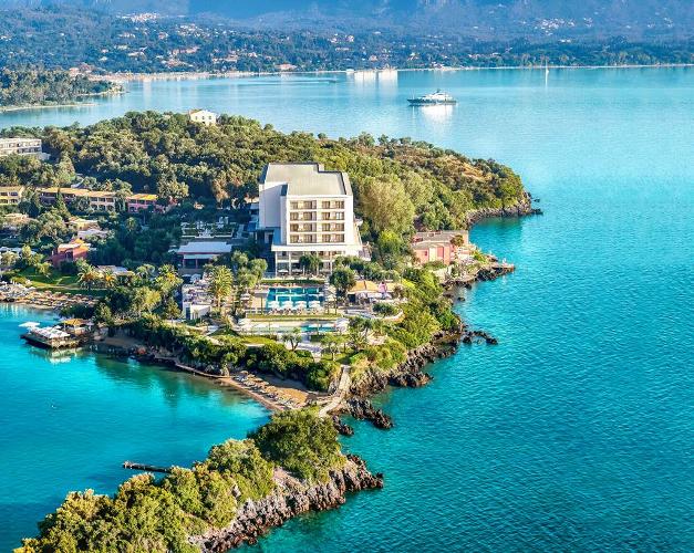 Kommeno Bay, Corfu, Greece Located on a secluded peninsula with its own private beach is this stunning luxurious hideaway.
