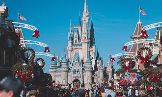 Disneyland and Disney World, Online Travel Agent. Disney castle.